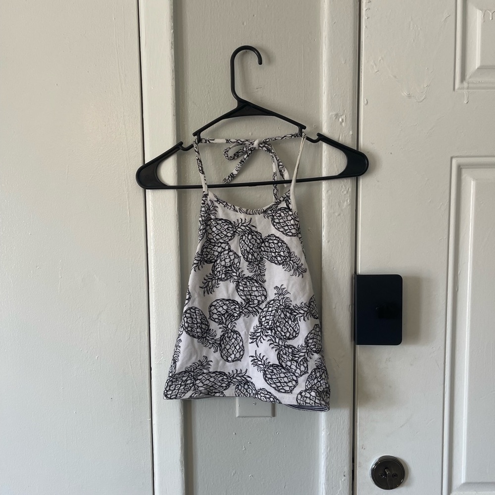Pineapple Halter Crop Top Reversible